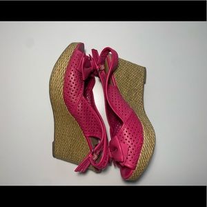 Pink Slingback Wedges